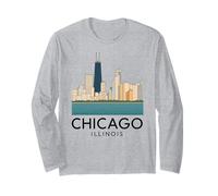 Chicago Windy City Downtown Loop Lato Sud Nord 312 Fiume Maglia a Manica