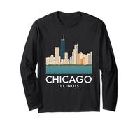 Chicago Windy City Downtown Loop Lato Sud Nord 312 Fiume Maglia a Manica