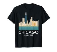Chicago Windy City Downtown Loop Lato Sud Nord 312 Fiume Maglietta