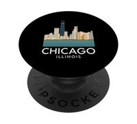 Chicago Windy City Downtown Loop Lato sud Nord 312 Fiume PopSockets PopGrip Adesivo