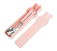 CHICAMPERA 1 set Utensili da Viaggio Acciaio Inossidabile Riutilizzabili con Custodia per Picnic e Scuola per Pranzi Al e All Aperto