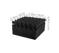 CHICAMPERA 12 Pezzi Cotone fonoassorbente Wave pannello acustico ad alta densità pannello fonoassorbente ignifugo pannello acustico a parete pannello isolante acustico polistirolo Nero