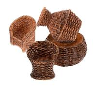 CHICAMPERA 1set Miniature Di Mobili Per Casa Delle Bambole Arredamenti Rattan Finto Per Decorazione Sedie Secchio Cesto Per Paesaggi e Giochi Di Ruolo