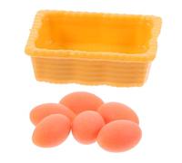 CHICAMPERA 1set Uova Miniature Simulate Con Cestino Decorazioni Per Casa e Giocattoli Per Bambole Accessorio Per Paesaggi e Cucine Miniatura Design Realistico