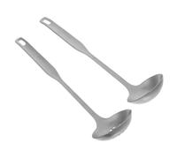 CHICAMPERA 2 Pezzi Cucchiai Inox per Zuppa e Scolapasta Set Utensili con Lungo Struttura Robusta Vintage per Fonduta e