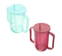CHICAMPERA 2 Pezzi Tazze per Anziani con Antigoccia per Disabili Bicchieri con Cannuccia per Deglutizione Facilitata Mug Alimentazione Liquidi per Pazienti Allettati