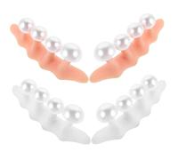 CHICAMPERA 2 Set Separatore Dita Piedi per Pedicure in Silicone con Divaricatore Dita per Alluce Valgo Strumenti Piedi per Salone e Domestico Bianco e Color
