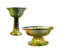 CHICAMPERA 2pezzi Coppe in Vetro per Buddhismo, Ciotola Delicata e Stabile, Facile da Trasportare, Accessori per Meditazione e Offerte Religiose in Colore Assortito