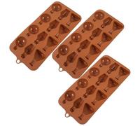 CHICAMPERA 3 Pezzi Stampo in Silicone per Caramelle e Cioccolato a Forma di Bottiglia di Vino, Marrone, Flessibile e Facile da Pulire, per Home DIY e Baking, Tema Halloween