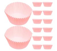 CHICAMPERA 400 Pezzi Pirottini per Muffin in Carta Resistenti al Grasso ad Alta Temperatura, Usa e Getta, per Baking e Compleanni, Colore Rosa, Confezione Pratica