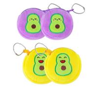CHICAMPERA 4pezzi Portamonete con Zip per Bambine e Ragazze Borsetta Cartone Avocado Morbida per Auricolari e Monete Piccola Borsa Portatile per Chiavi e Contanti