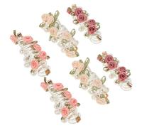 CHICAMPERA 6 Elastici per Chioma a Spirale Perle e Fiori, Elastici a Spirale Telefonici Multicolore Delicati per Chioma Spessi, Accessori per Coda di Cavallo e Acconciature Femminili
