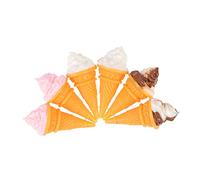 CHICAMPERA 6 Pezzi di cono gelato gioca a gelati alimentari mini gelato realistico Fai finta il gioco decorazioni giocattolo gelato il gelato fa finta di giocare resina