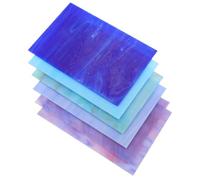 CHICAMPERA 6 Pezzi Lastre di Vetro in Mica per Mosaico Artistico e Vetrate Colorate, Decorazione per Festa e Ufficio, Tagliabili in Diverse Forme Colore Casuale