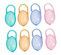 CHICAMPERA 8pezzi Porta Ciuccio in Plastica Scatola Porta Ciuccio Per Ragazza Portatile Maniglia Adatto Per Viaggi e Conservazione Casa Facile Da Pulire e Sicuro Da Usare