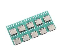 CHICAMPERA Adattatore USB C Femmina 10 Pezzi Scheda PCB di Conversione, Connettore USB Type-c 3.1 per Trasmissione Dati Stabile, Kit Fai da Te per Riparazione e Progetti Elettronici