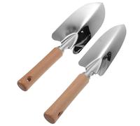 CHICAMPERA Attrezzi da Giardino in Acciaio Inossidabile e Manico in Legno, Leggeri Set 2 Pezzi Pala e Trapiantatore per Mescolare Terreno e Pulire per Giardinaggio e Cortile