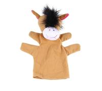 CHICAMPERA Burattino da Mano Animale in Peluche Marrone 20 Cm Cinque Dita, Materiale Morbido in Peluche Corto e Cotone Pp, Giocattolo Educativo e Storytelling
