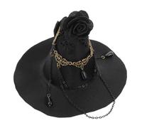 CHICAMPERA cappello da mago costume Babbino da strega Stregoni in maschera cappello da festa delle strega Gotico Nero