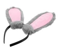 CHICAMPERA Cerchietto Orecchie Coniglio in Morbido Peluche Grigio Fascia Leggera e Comoda Per Costume Pasqua e Cosplay Accessori Bambina Donna