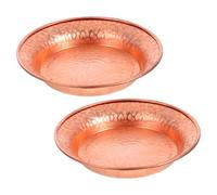 CHICAMPERA Ciotole in Rame 2 Pezzi 11,4 Cm, Piatti Multifunzione per Decorazione Tavolo da Pranzo e Ingresso, Vassoi Vintage per Antipasti e Gioielli con Martellatura Artigianale