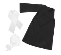 CHICAMPERA Costume Giudice Ruolo Gioco con Parrucca e Martelletto Traspirante per Altezza Kit Avvocato Giudice per Costume Cosplay Interattivo