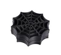 CHICAMPERA Decorazioni di Halloween Ragnatela Nera in Plastica 50 Pezzi Rete Ragno Riutilizzabile per Interni ed Esterni per Decorare la Casa