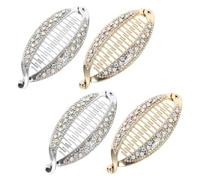 CHICAMPERA Fermaglio Per Chioma a Coda Di Cavallo e Clip Di Banana Set Da 4 Pezzi Elettroplaccati Effetto Metallizzato Per Chioma Spessi Uso Quotidiano Donna e Adolescente