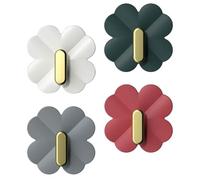 CHICAMPERA Ganci Adesivi a Forma di Fiore Ganci da Muro Resistenti 4 in Pp senza Bava per Appendere Oggetti Pesanti e Organizzare Spazi per Cucina