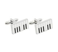 CHICAMPERA Gemelli da Uomo Design Pianoforte in Lega Bianco, Accessori Eleganti Chiusura Rapida, come Regalo di Natale per Amici