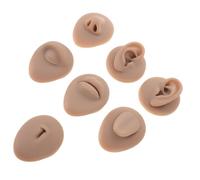 CHICAMPERA Kit di 7 Pezzi in Silicone Realistico per Pratica di Tatuaggio e Piercing Orecchio, Naso, Labbra, Occhi, Lingua e Pomo D'adamo, per Artisti e Studenti