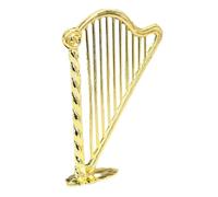 CHICAMPERA Mini arpe giocattoli bambole arpa d'oro rosa Bambola di arpa decorativa mini arpa in plastica mini arpa da tavolo ornamento per arpa di simulazione arpa più piccola