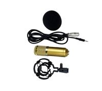 CHICAMPERA Oro Microfono a Condensatore Bm-800 Podcast, per Voce e Dirette | Griglia Elastica a Doppio Strato, Connettore Xlr Dorato Standard, Corpo in Plastica, Stabile Contro il Vento