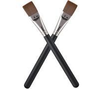 CHICAMPERA Pennello per Fondotinta e Maschera Viso in Fibre Artificiali, Set 2 Pezzi Setole Piatte e Manico in Legno, Applicatore Professionale per Argilla, Fango e Creme Idratanti, Uso