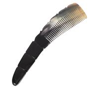 CHICAMPERA Pettine in Corno di Bue Nero Massaggio del Capelluto e Funzione Antistatica, Forma Naturale, Realizzato a Mano, come Regalo