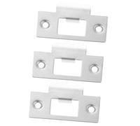 CHICAMPERA Piastra di Bloccaggio per Serratura in Acciaio Inox Argento, Kit da 3 Pezzi Costruzione Robusta e Copertura Fori per Sicurezza Porta Blindata