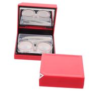 CHICAMPERA Porta Lenti Contatto Doppio Scomparto Custodia Compatta per Lenti Design Antiscivolo Finestra Trasparente per Visualizzazione Rapida di Perdite per Conservazione in Movimento