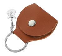CHICAMPERA Portachiavi per Plettri Chitarra in Pu Marrone, Leggero e Resistente, Custodia Compatta per Raccogliere Plettri Durante Suonare Chitarra Acustica, e Principianti