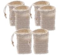 CHICAMPERA Sacchetti per Sapone Asciugatura Rapida 6 Pezzi in Cotone e Lino Chiusura a Corda e Laccetto e Buona Schiuma, per Uso in Doccia