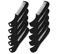 CHICAMPERA Set 10 Pettini Barba Uomo in Plastica Nera Compatti per Styling Baffi e Barba, Design Retrò Finitura di Pregio, Accessorio Essenziale per Cura Personale