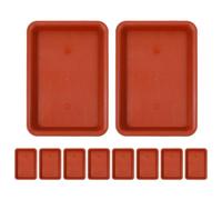 CHICAMPERA Set 10 Pezzi Vassoi Rettangolari per Vasi di Plastica Rossi, Resistente e Affidabile, per Bonsai e Piante da Giardino, Mantengono Superfici Asciutte