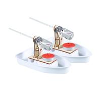 CHICAMPERA Set 2 Kit Fai da Te Nave a Vapore Materiali Sicuri, Modellino Barca a Vela, Giocattolo Educativo per Collaborazione e Apprendimento Scientifico in Casa e Scuola