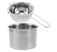 CHICAMPERA Set 2 Pentole Scaldacera in Acciaio Inox 16 Cm Beccuccio Versatore e Manico Sospeso, Pentola Multifunzione per Sciogliere Cera, Burro e Caramelle, Kit Professionale