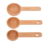 CHICAMPERA Set 3 Cucchiai Dosatori in Legno di Faggio 75Ml 10Ml 15Ml per Caffè in Grani Polvere Tè Sfuso e Condimenti Palette Compatte per Barattoli Uso Cucina e Preparazioni Gourmet