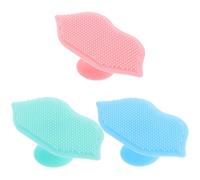 CHICAMPERA Set 3 Spazzole per Pulizia del Viso in Silicone Setole Morbide per Scrub e Massaggio Viso Rosa Blu Verde