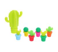 CHICAMPERA Set 7 Tappi per Bottiglia di Vino in Silicone a Forma di Cactus, Facili da Pulire per Conservare Bottiglie Aperte, Accessori Pratici per Bar e Feste Colore Casuale