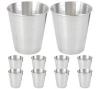 CHICAMPERA Set da 10 Bicchieri in Acciaio Inox per Liquori da 70ml, Design Unico e Corpo Liscio, Resistenti e Portatili per Campeggio e Uso Domestico