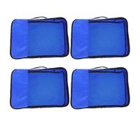 CHICAMPERA Set di 4 Organizer da Viaggio Oxford Blu con Cerniera Liscia, Sacchetti a Rete per Calze e Accessori, Ottimizzazione dello Spazio per Vari Scenari di Viaggio