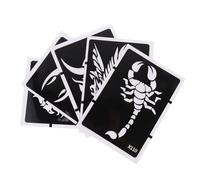CHICAMPERA Stencil Tatuaggi Temporanei 5 Pezzi in Pvc Disegni Draghi, Lupi e Tigri per Body Art, Combinabile Liberamente, per Costume Play e Pageant