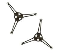 CHICAMPERA Supporto per Piatto Microonde Nero in Plastica Treppiede e Tre Ruote, 2 Pezzi, per Vassoio e Piatto in Vetro Rotante da 24,5 Cm, Altezza 14 Mm Colore Casuale